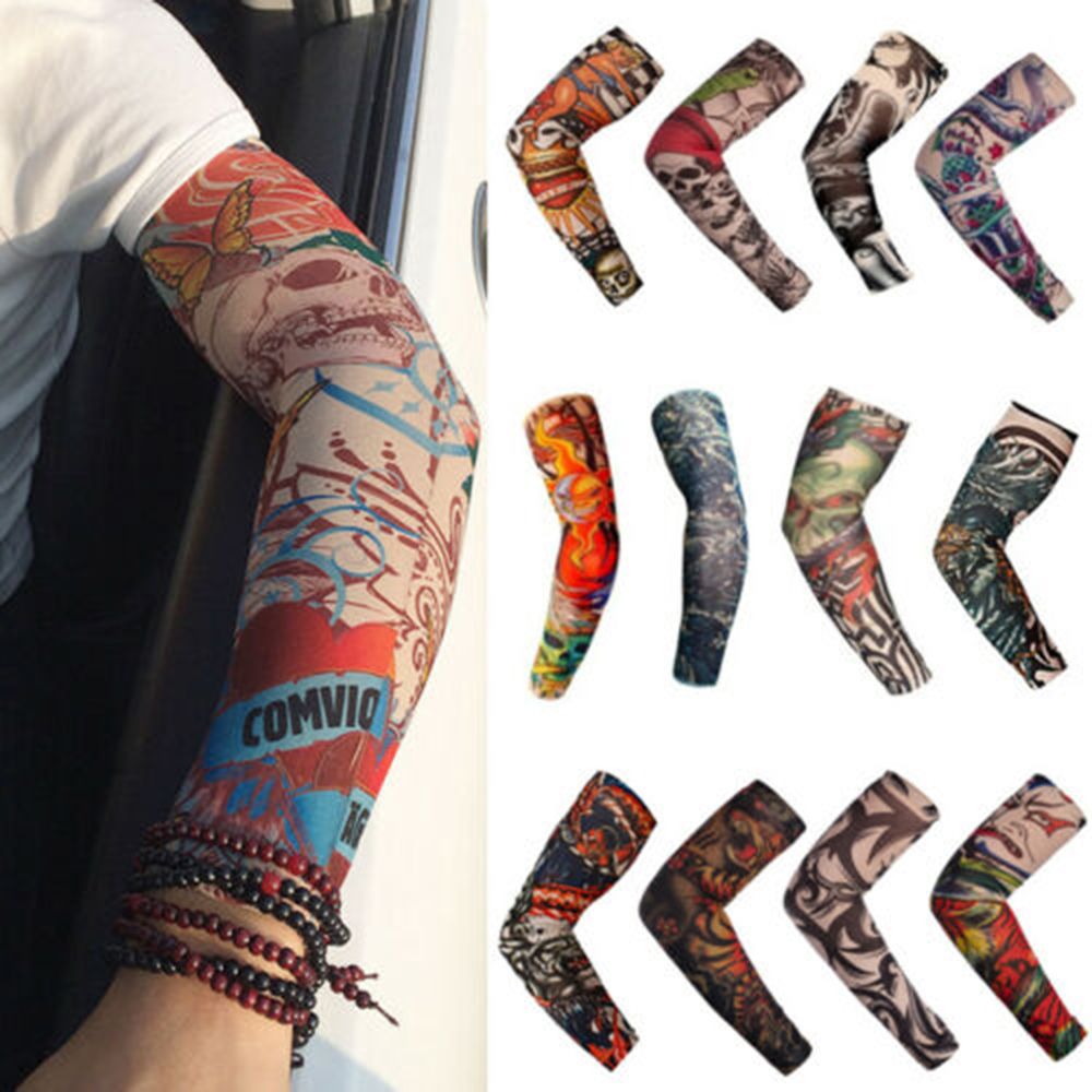 【KuaKe Mall】1PC Graffiti Tattoo Arm Sleeves Sun UV Protection Arm Cover ...