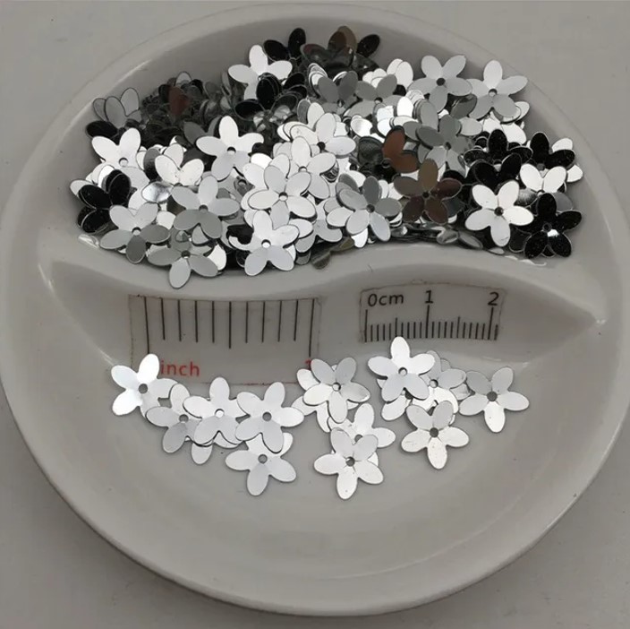 50g/Bag Sequin silver & golden Color 10mm Five Finger Flower Sequins Paillettes Nail Sequin Wedding Garments Sewing Accessories