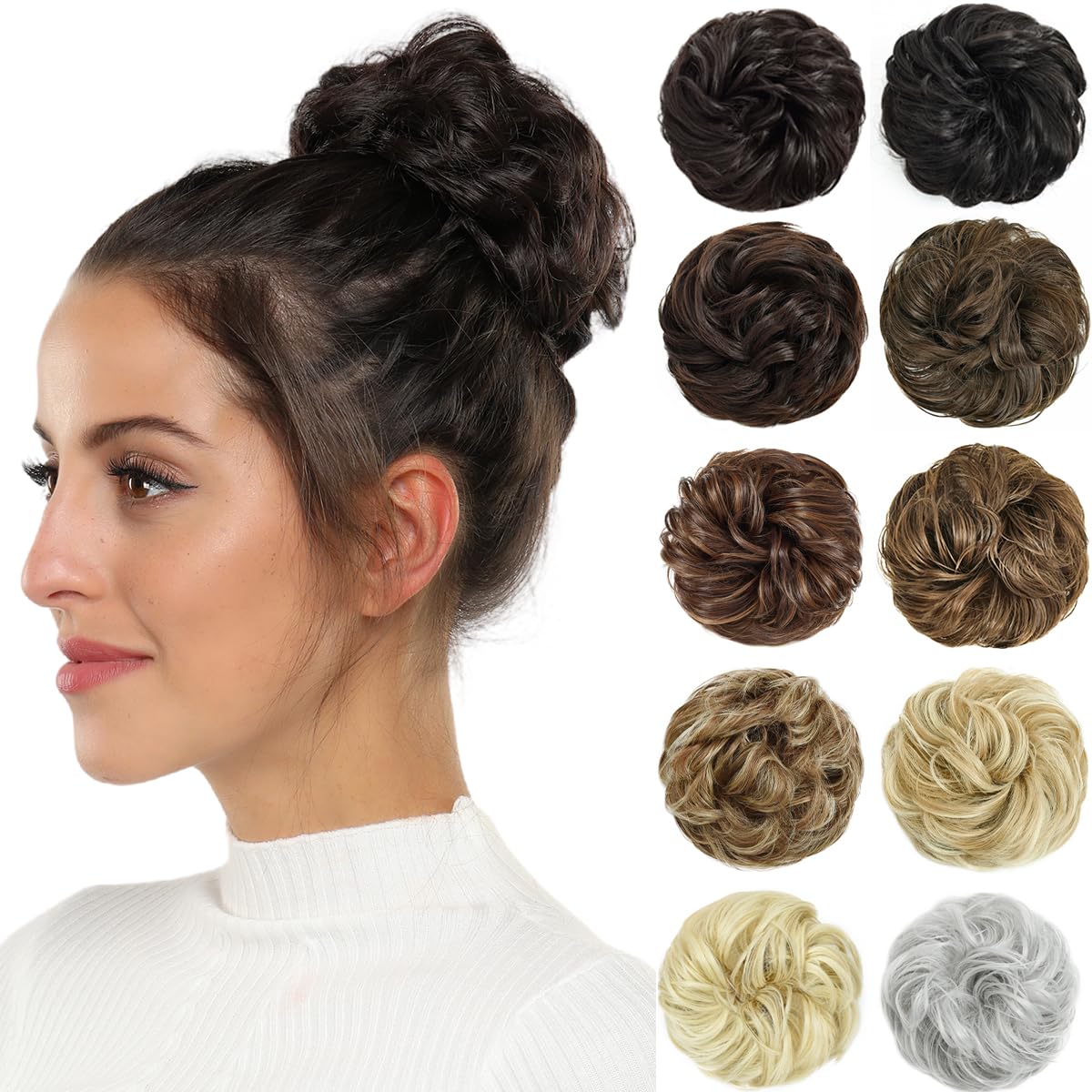 Messy Bun Hair Pieces Scrunchie Hair Bun Extensions Synthetic Chignon Hairpiece for Women Hair