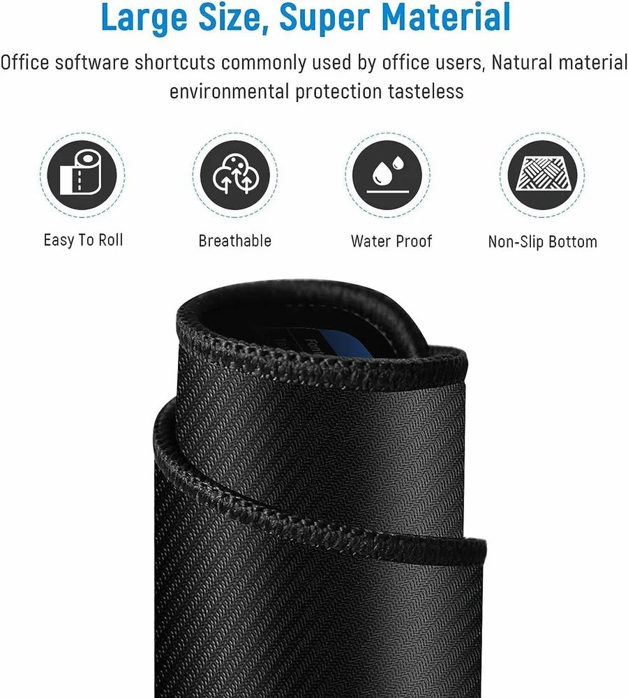 US Dealz Shortcut Formula Non-Slip Office Keyboard Mat, Large Gaming Mouse Pad Desk Mat Office Software Shortcuts Mousepad with Personalized Design by Office Users (31.5 * 11.8 inches)