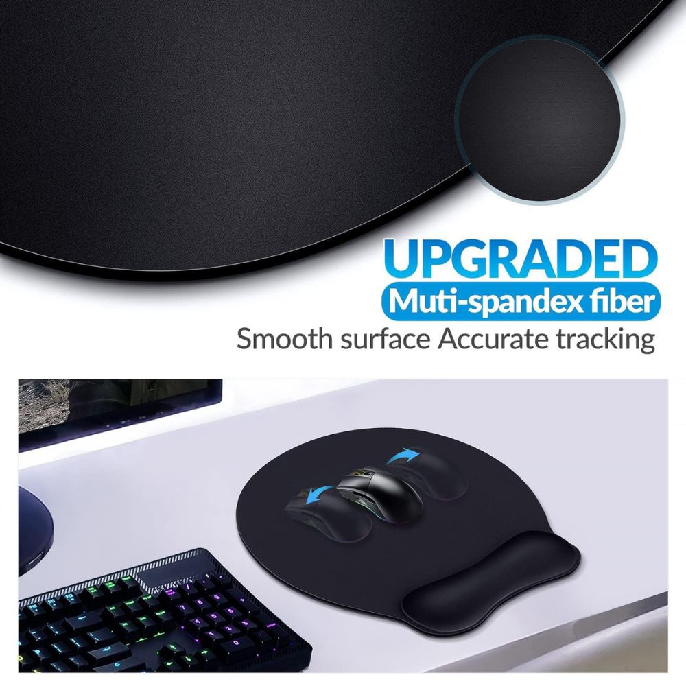 H08 Gel Mouse Pad with Wrist Rest Ergonomic Memory Foam Mouse Pad Non Slip Wrist Support Mousepad for Office Computer Laptop Gaming
