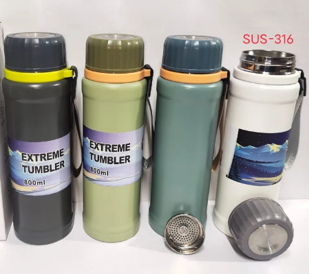 800Ml Solid Color Stainless Steel Tumbler Travel Mug Gym Workout Water Bottle Thermos Sports Vacuum Insulated Flask