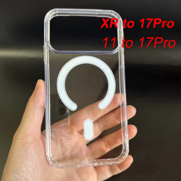 XR & – 17 Pro Clear Magnetic Converter Case Style Anti-Shock Back Cover