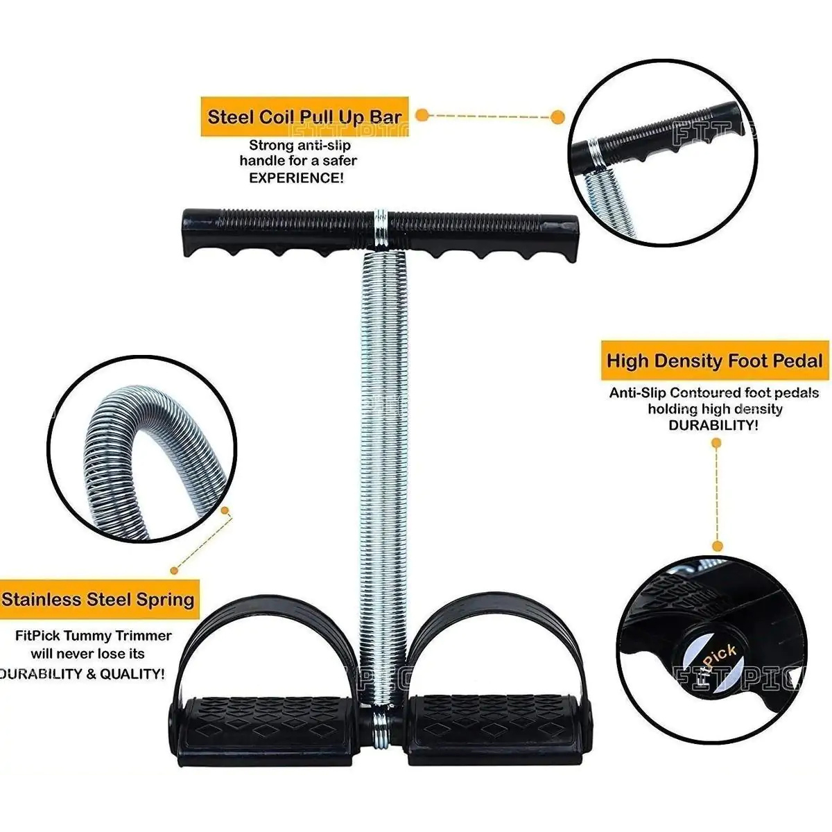 High-Quality Home Gym Tummy Trimmer with Single Spring - Durable Exercise Equipment for Strength Training