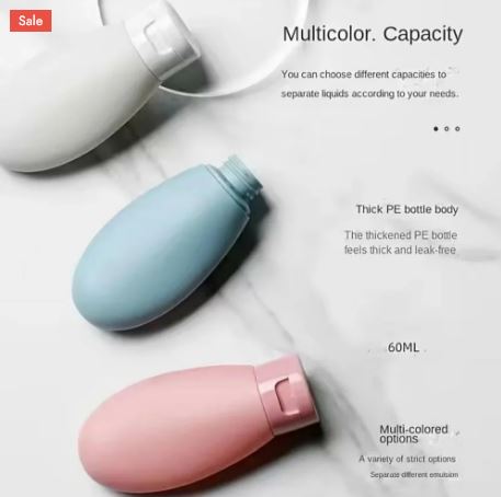 3 Pcs Silicone Reusable Travel Bottle Set – Leakproof, Refillable & TSA-Friendly Travel Toiletry Containers