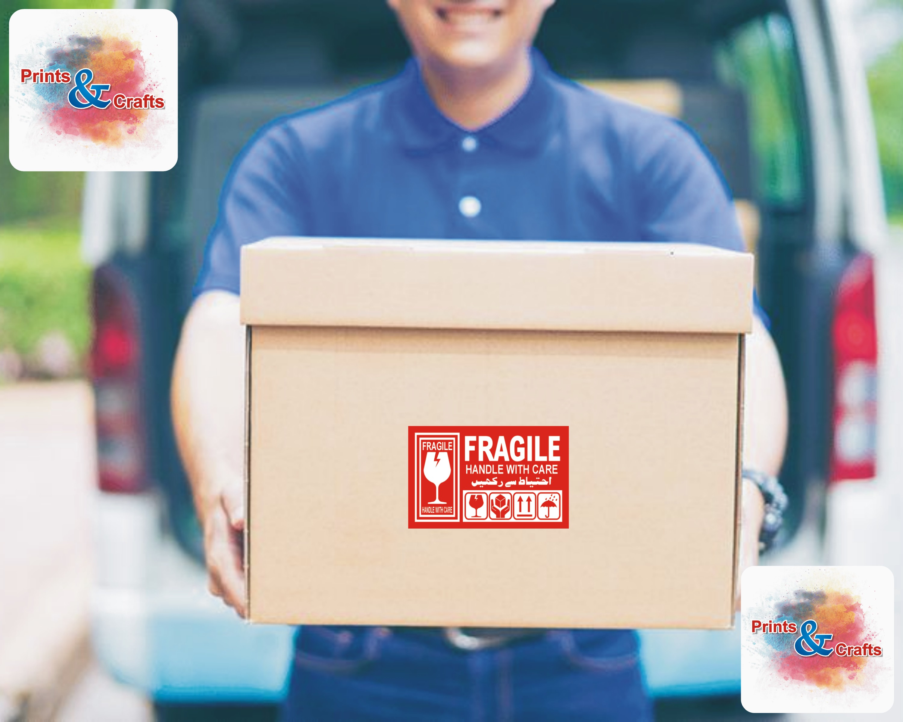 Fragile stickers Handle with care stickers for sensitive product