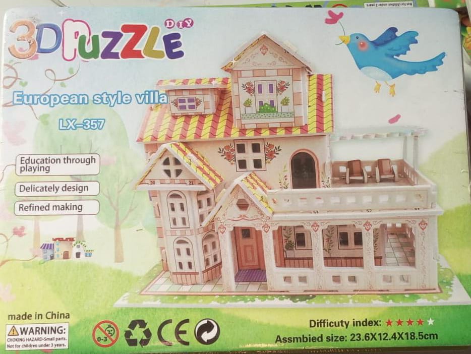 3D Educational Puzzle Toy- | Cardboard Diy Jigsaw Puzzle | Model Building Kit | Best Learning Paper Craft House Series
