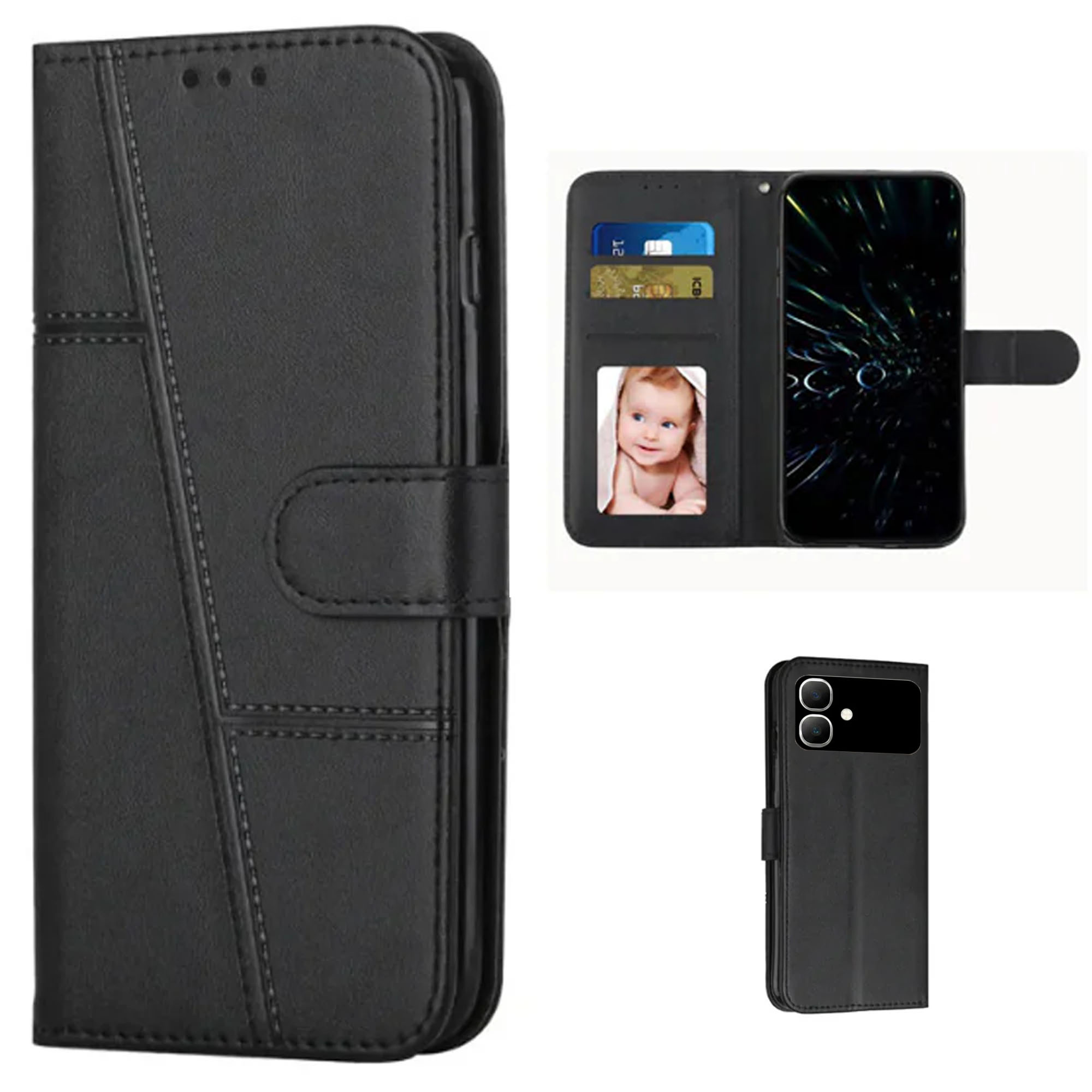 Infinix Smart 20 Compatible with Leather Style Book Cover