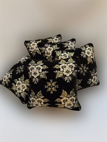 Velvet Jacquard Cushion Covers 5pcs Set Lifetime Color and Fabric Gaurantee