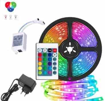 RGB Led Lights for Bedroom, 15 Feet Led Strip Lights RGB LED Strip Color changing Flexible Rope Lights with Remote Control Best Quality RGB Led Strip Light Complete kit with 12V Adapter