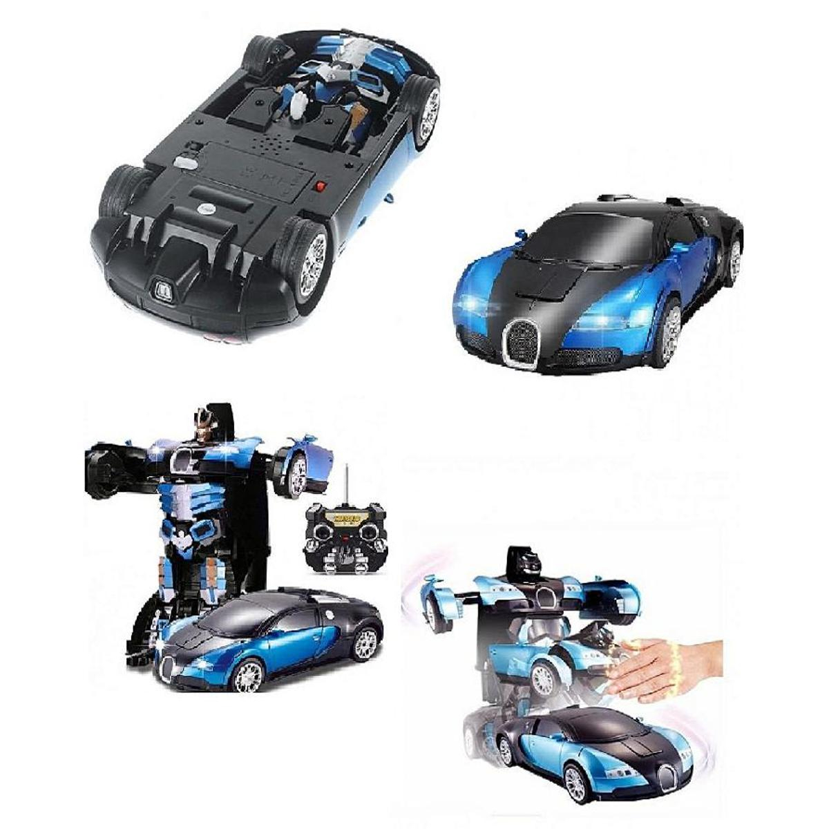 Bugatti transformer car-Transformer Bugatti Car Robot - Blue