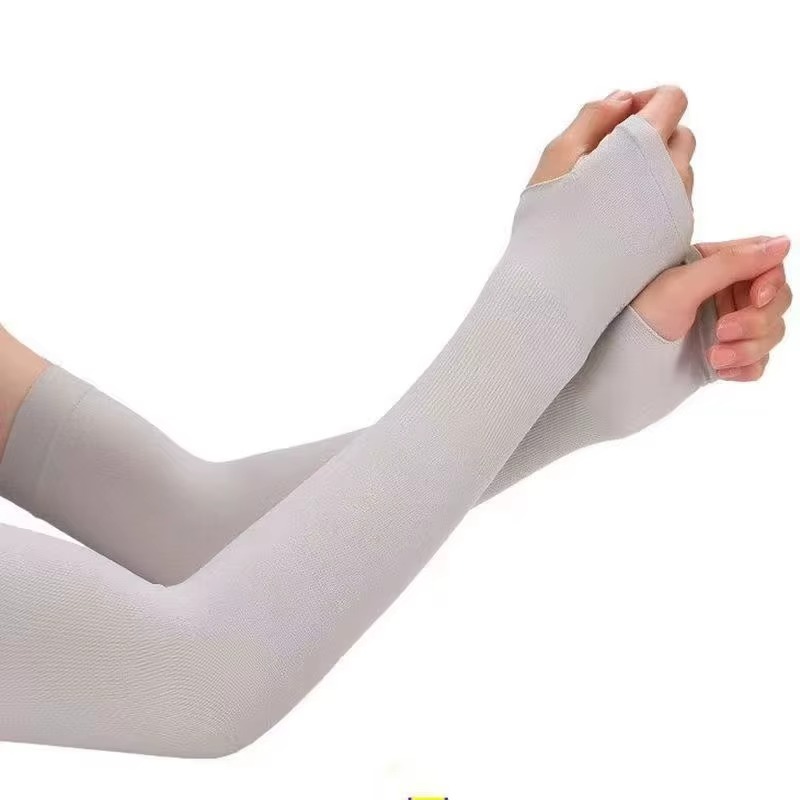 1 Pair Sleeves With Thumb Whole Free Size for Sun Block Anti Slip Summer Outdoor Riding Sunlight | Arm Sleeves | Thumb Sleeves | Sleeves for Girls | Sleeves for Boys Sports UV Sunscreen Protection Running Cycling Driving Sleeve