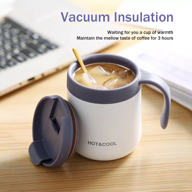 Stainless Steel Coffee Mugs Hot & Cold 500ml Drinkware Water Cups Thermos Insulation With cover and Handle Travel Tea Mug MG-014