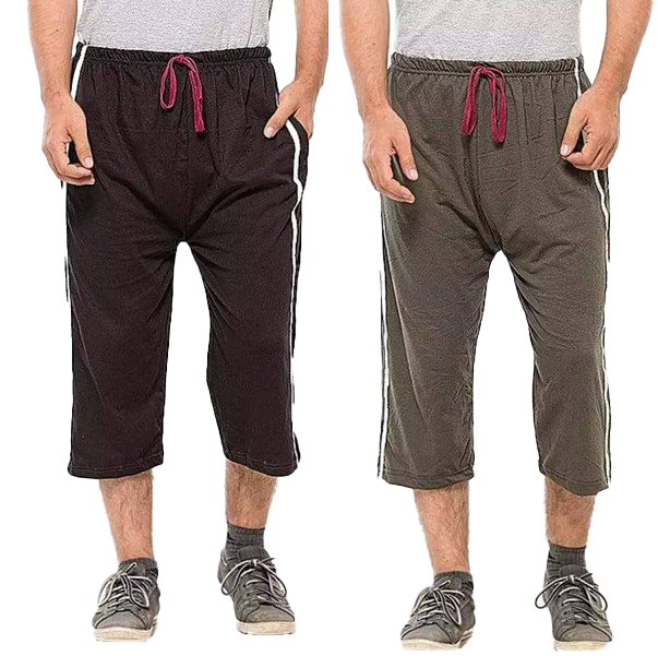 Pack of Two - Three Quarter Jersey Shorts For Men, Jersey Shorts For Summer Wear
