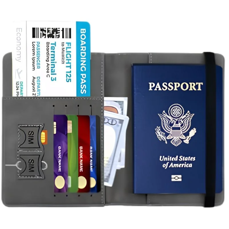 Passport Holder Wallet RFID Blocking Leather Travel Card Passport Cover Case Multiple Color
