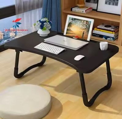 Wooden Gaming Laptop Table  And Simple Dormitory Bed Desk Folding Laptop stand Ergonrawing Notebook Reomic Portable Dading Food Breakfast Serving With Inbuild Tablet And Cup Holder Slots Couch Black Brown