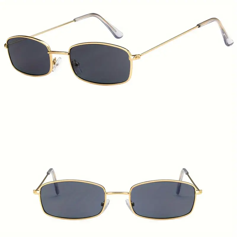 1Pair Golden Style Square Small Frame Men'S Fashion Glasses