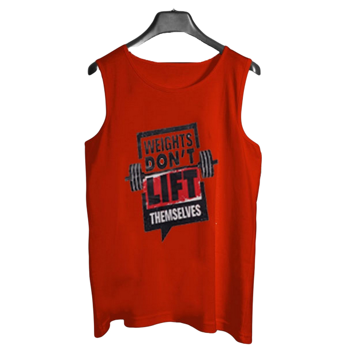 Men Gym Training Workout black logo/ Red Sando