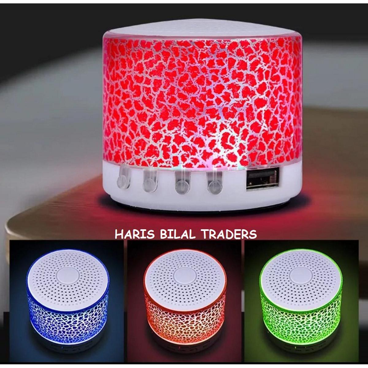 Mini Portable Bluetooth & Rechargeable Speaker with Light + SD Card + USB Supported Multi Color price in Pakistan