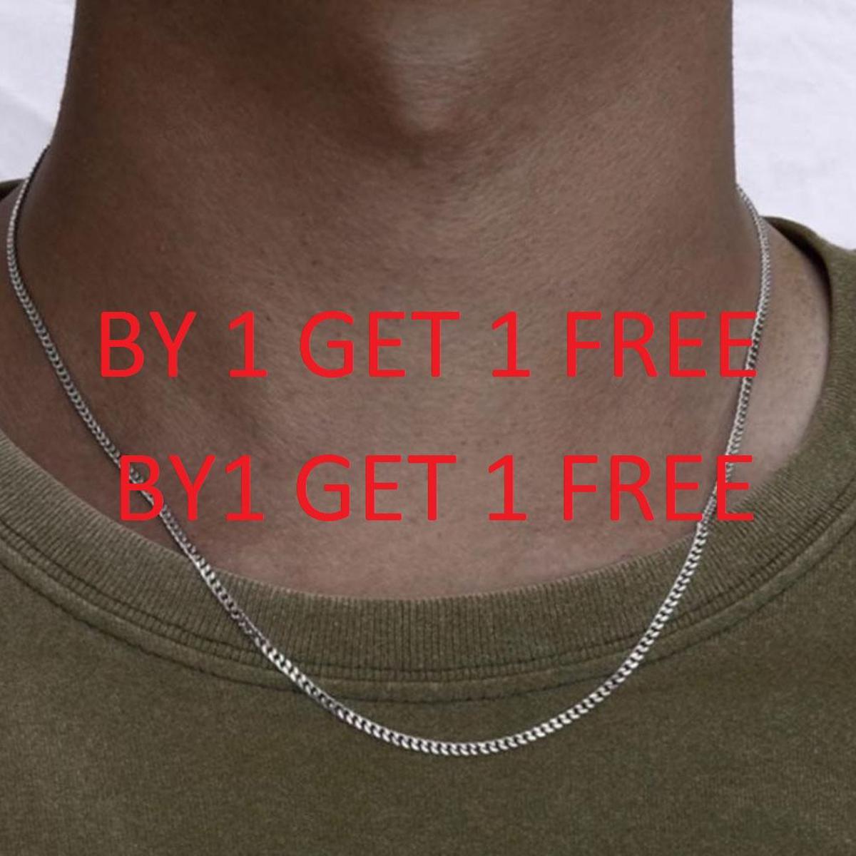 Solid Silver Thin Silver Color Neck Chain for Male