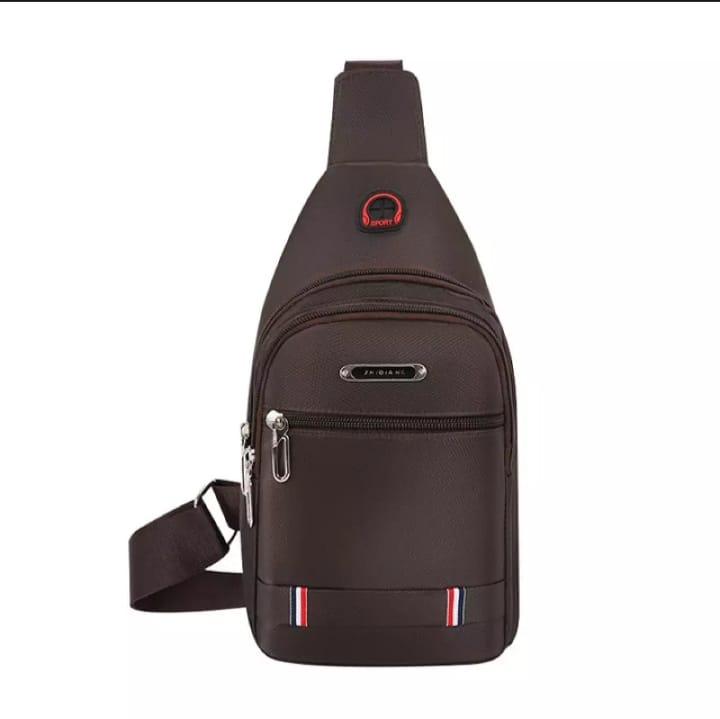 Men's Nylon Summer Casual Side Bag for Men - Crossbody Sling Messenger with 3 Zippers