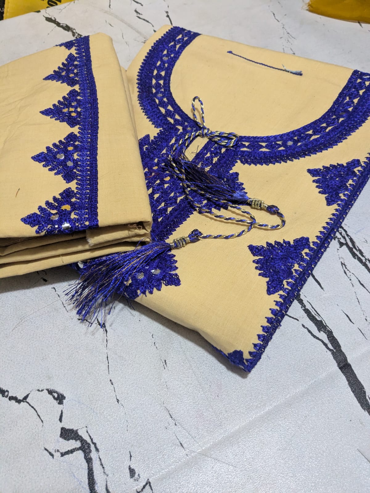 unstitched Embroidered 2-Piece Collection – Panel Embroidered Shirt & Paincha Embroidered Trouser