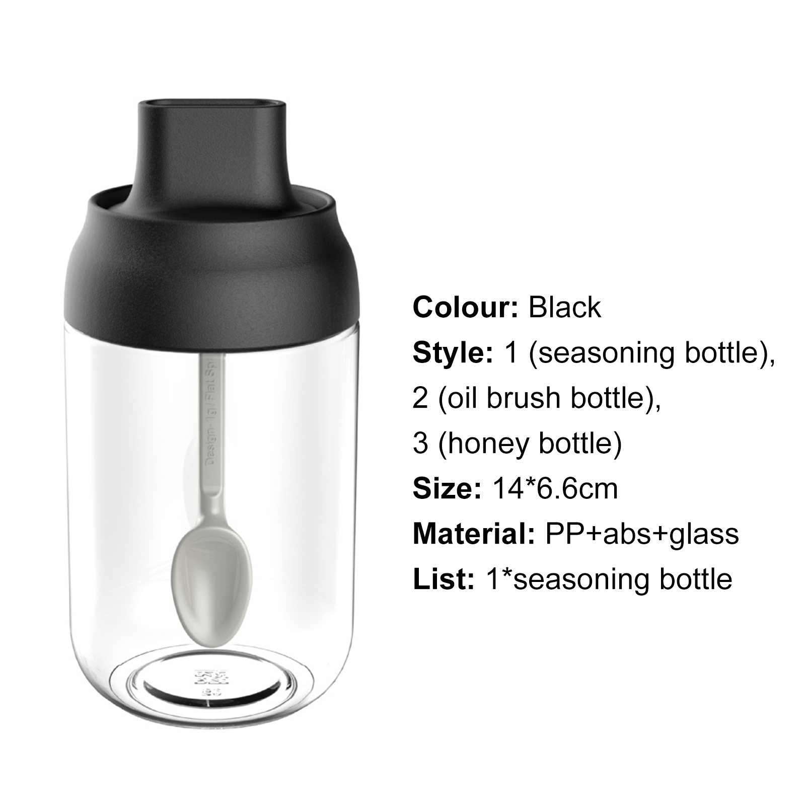 Spice Container Rust-Resistant Glass Flavor Seasoning Jar 1-Pc