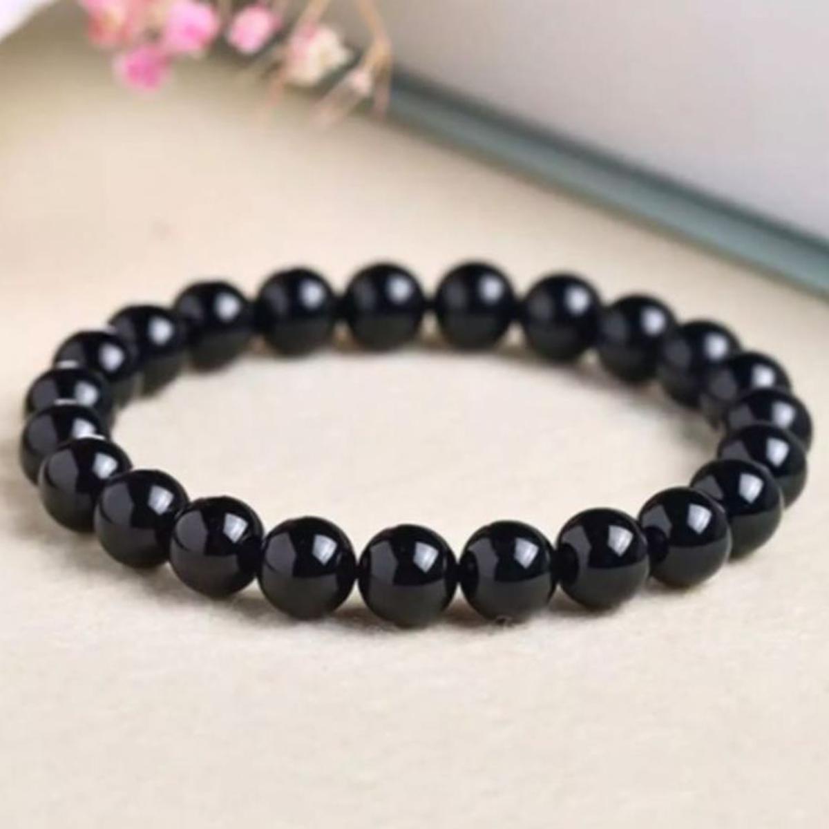 Black Beads Bracelet for Girls, Men & Women – Stylish Unisex Beaded Bracelet | Adjustable Fashion Hand Jewelry Gift