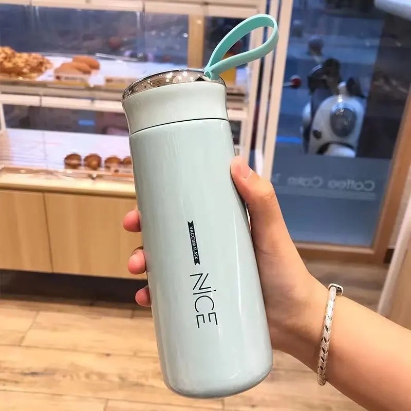 400ml Portable Water Bottle with Glass Liner & Plastic Outer Shell | BPA-Free, Leak-Proof, Durable, Lightweight, Eco-Friendly, Travel-Friendly, Hot & Cold Drink Bottle, Ideal for Kids, Adults, Gym, School, Office, Outdoor