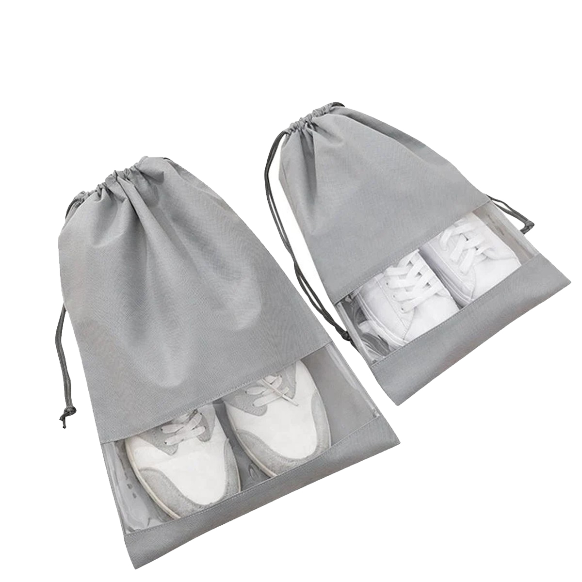 Shoe Storage Box, Shoe Storage Bag Clear Plastic Stackable Shoe Organizer for Closet, Space Saving Foldable Shoe Sneaker Containers Bins Holders Zip Pouch Storage (Large)
