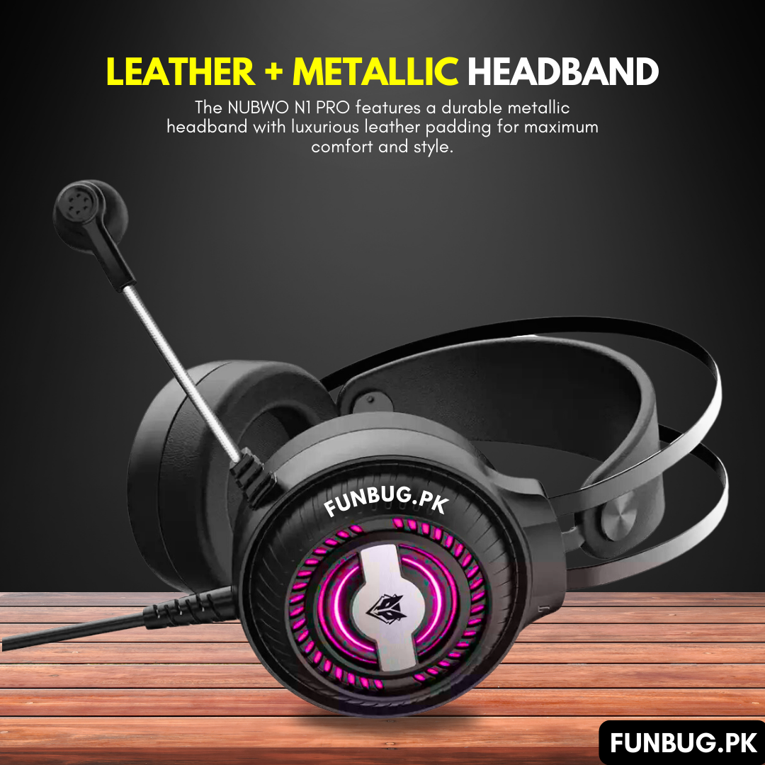 【Metallic】 Rgb Gaming Headphones Headset with mic for PC Pubg Mobile