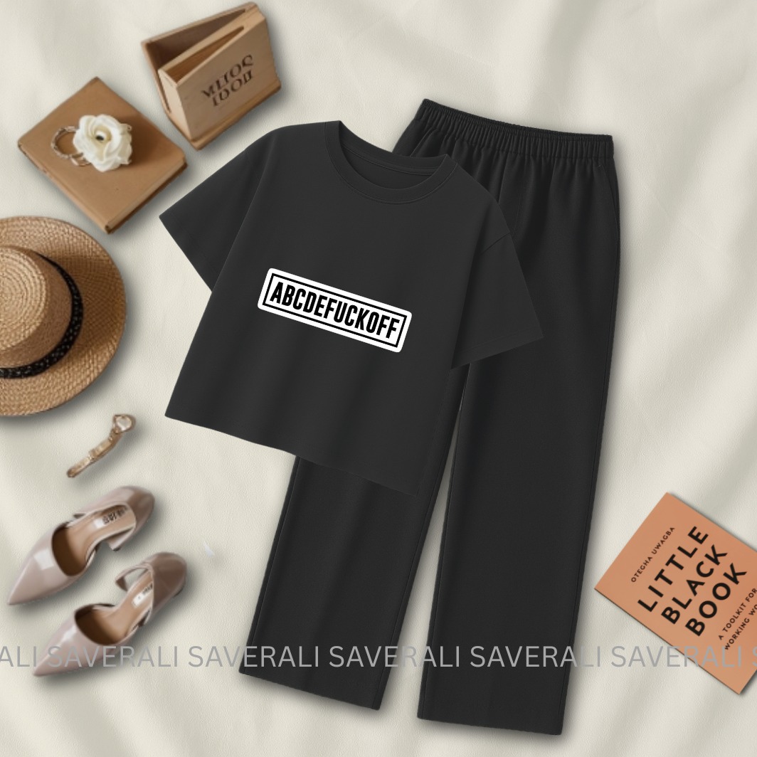 Soft and Comfortable Crop Top T-shirt with Flapper Trouser Combo for Women and Girls