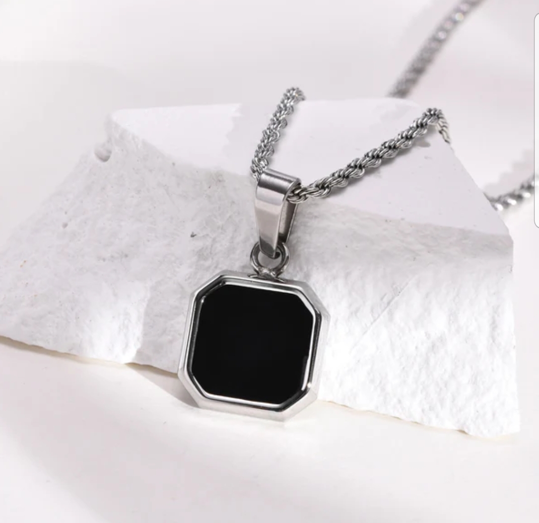 "Stainless Steel Cube, Rectangle & Square Neck Chains: Modern Accessories for Boys & Girls - Elevate Your Style!"