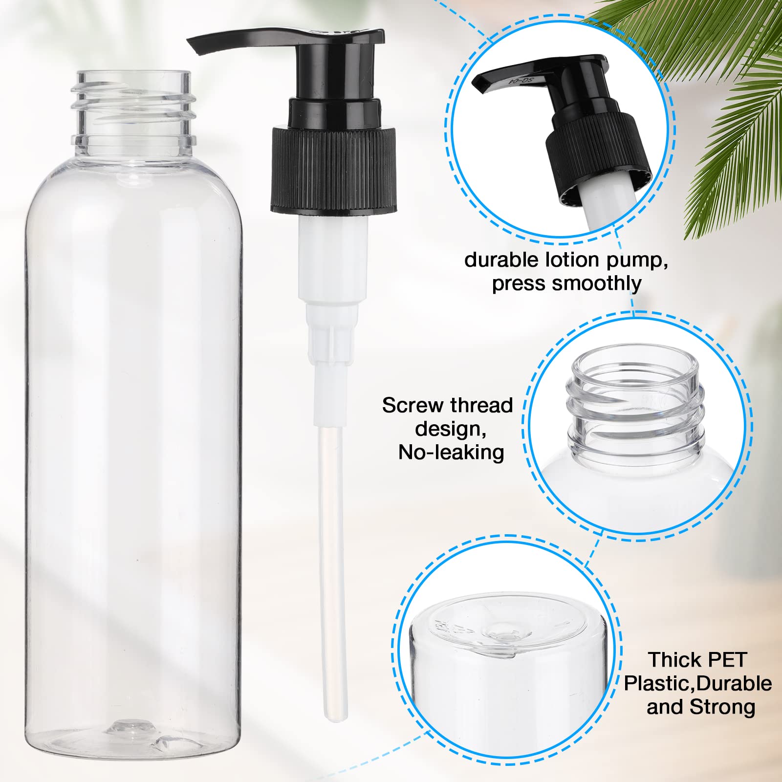Empty Plastic Bottles with Flip Top Cap & Hand Pump –300ml & 500ml Refillable & Reusable Containers for Lotion, Shampoo, Hair Oil, Liquid Soap, Cosmetic Storage & Travel Use price in Pakistan
