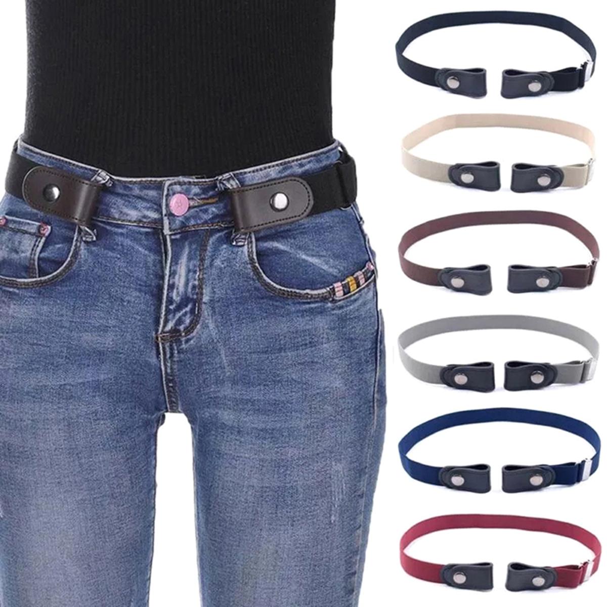 Unisex Buckle-Free Elastic Belts Invisible Belt for Jeans No Bulge