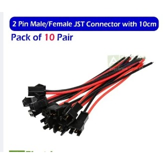 10 pcs (5 pair) 2 Pin Battery Connector Plug Female & Male With Wire