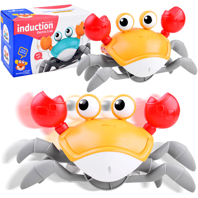 Dancing Crab Toy for Babies Crawling Interactive Escape Crabs Walking Dancing with Music - Crawling Toy - Multi color