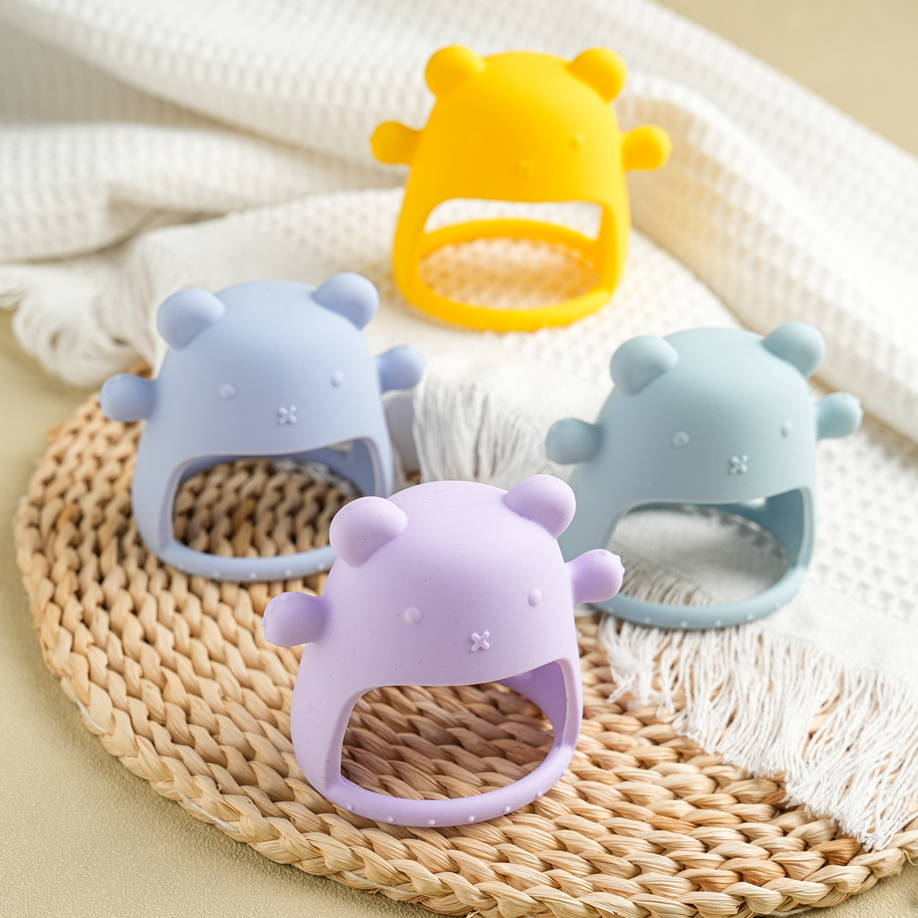 Baby Teething Toys for 3-6 6-12 Months, Food Grade Silicone Infant Teether Mitten, Baby Essentials Teething Relief, Newborn Essentials Chew Toys