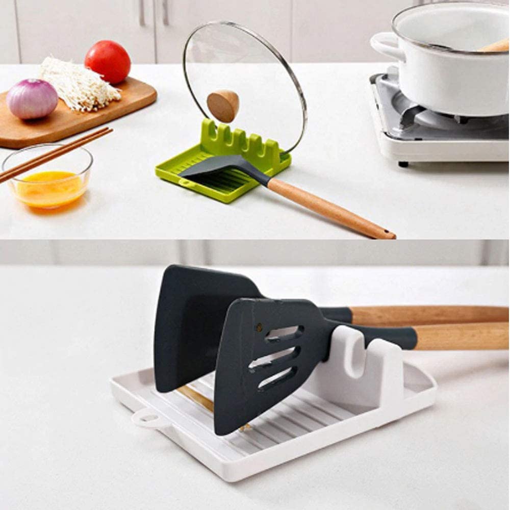 2 Pieces Foldable Lid Holder, Kitchen Utensil Rest Rack, Holder Spoon Shelf For オンラインショップ