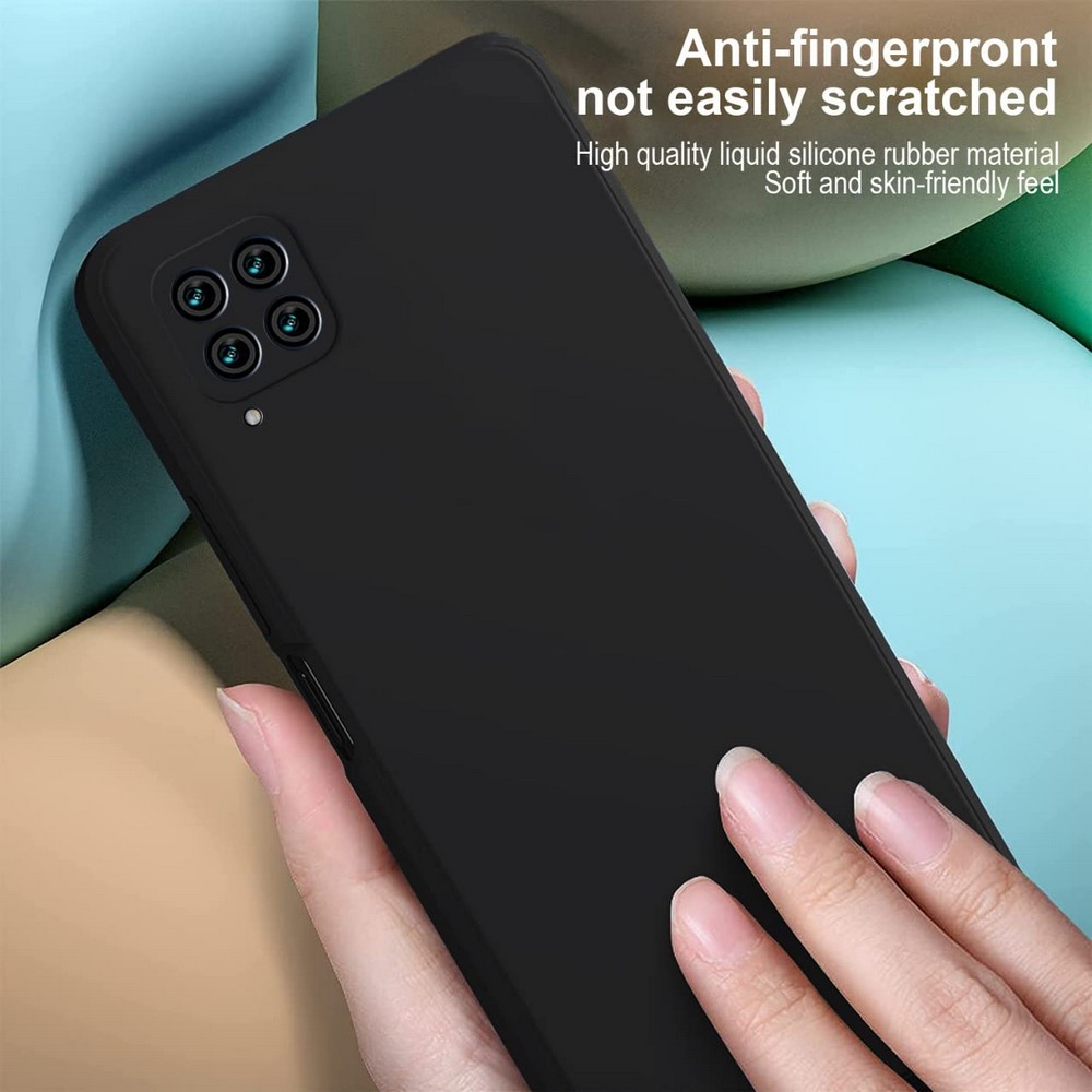 Samsung Galaxy A22 4G Matte Black Soft Silicone TPU Back Cover with Camera Protection