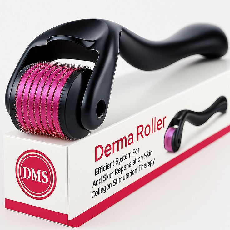 Derma Roller 0.5mm Hair & Skin System with 540 Micro Needle for Hair Growth Skin Care Beauty Tool for Anti-Aging Skin Repair, Anti Wrinkles Stretch, and Acne Scars Removal for Men and Women