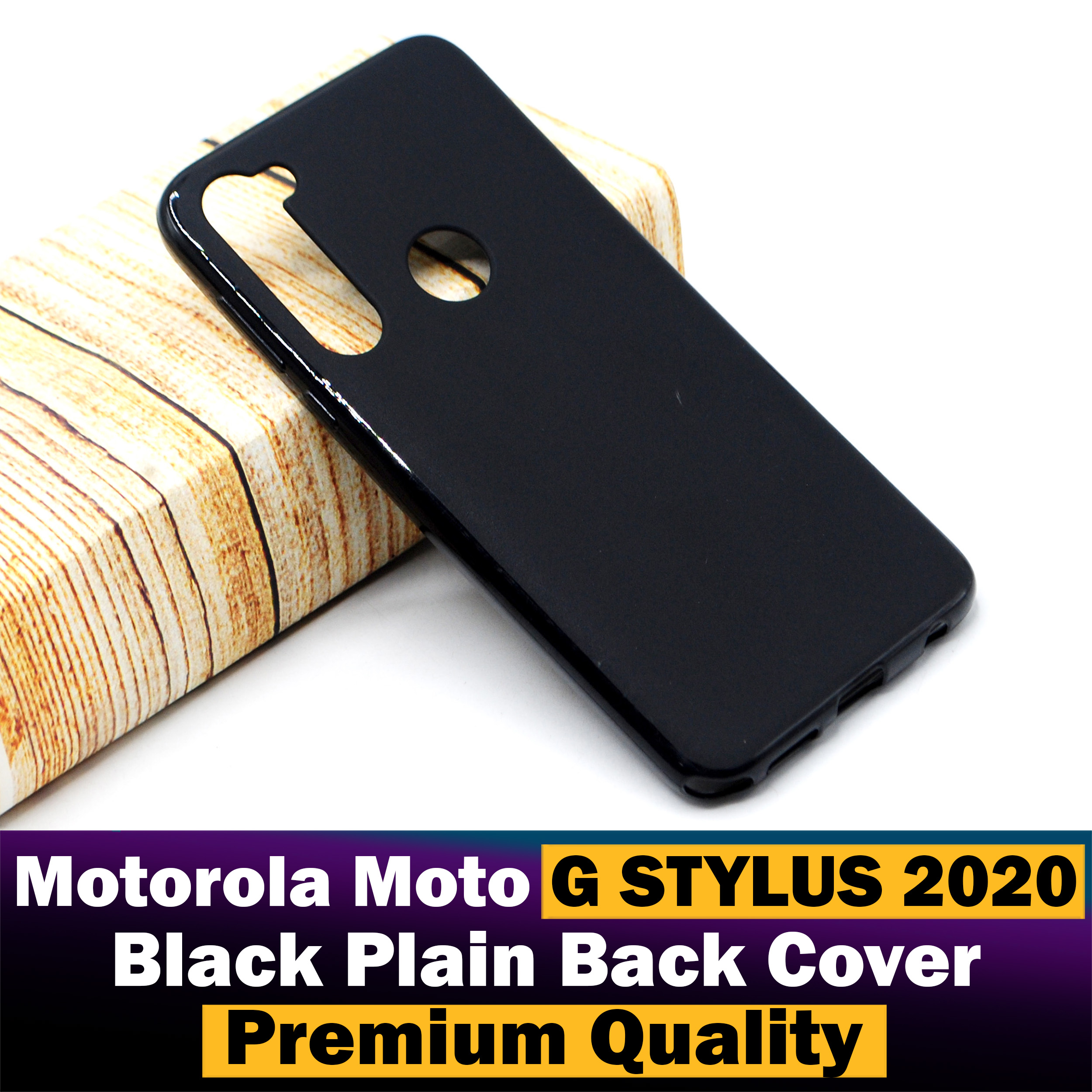 Motorola Moto G Stylus 2020 Back Cover Soft Plain Black Case For