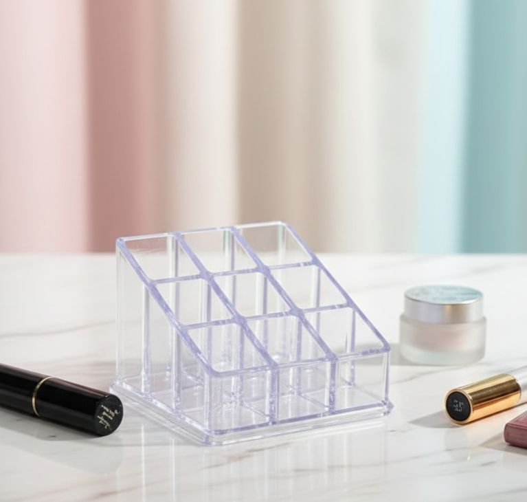Multi-Functional Makeup Organizer with Drawer and Handle – Desktop Cosmetic Storage Box, Dustproof and Tidy Display Case