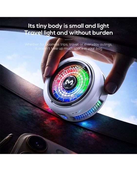 MEMO CX20 Magnetic Mobile Phone Cooler – Universal Gaming Fan Radiator Heat Sink with RGB Light for PUBG, Free Fire & CodM