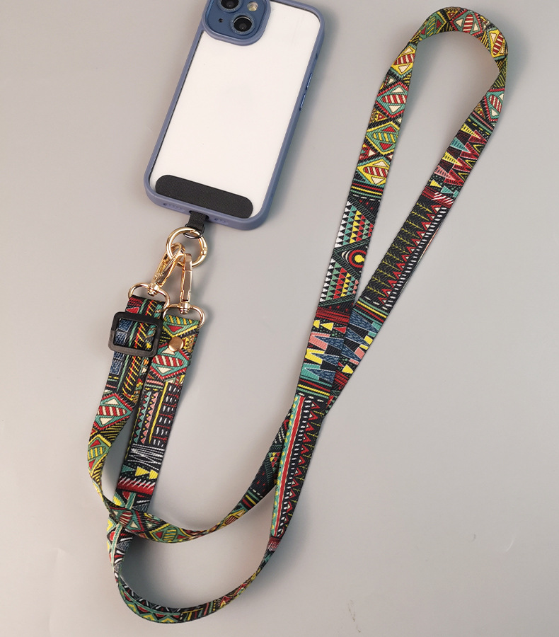 Anti-Lost Upgraded Version Of Retro Pattern Diagonal Strap Adjustable Anti-drop Mobile Phone Long Lanyard Hanging Neck Lanyard To Prevent Losing Rope Mobile Phone Pendant