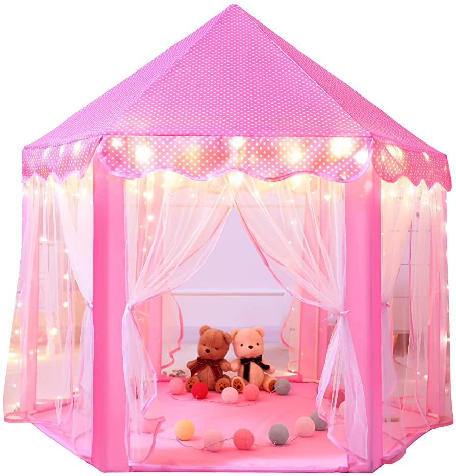 Princess Castle Tent For Girls Fairy Play Tents for Kids Hexagon