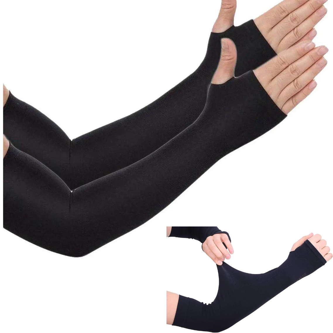 Hand And Arm Summer Finger Sleeves For Man 1 Pair (2Pcs) Ice Cool Silk Wearing sports Sleeve Cover Sun Light protection