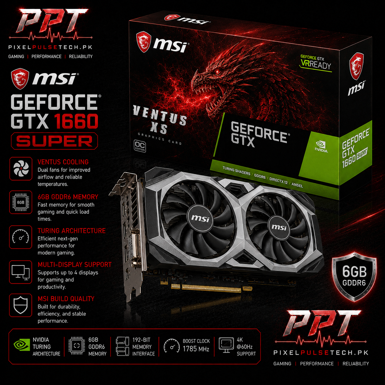 Gtx 1660 Super 6GB GDDR6 192Bit Graphic Card– PixelsPulseTech.pk