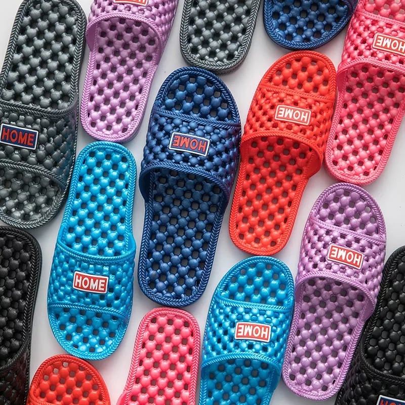 Soft Rubber Washroom Slippers for Men Size 40 to 45 Water Resistant Bathroom Footwear