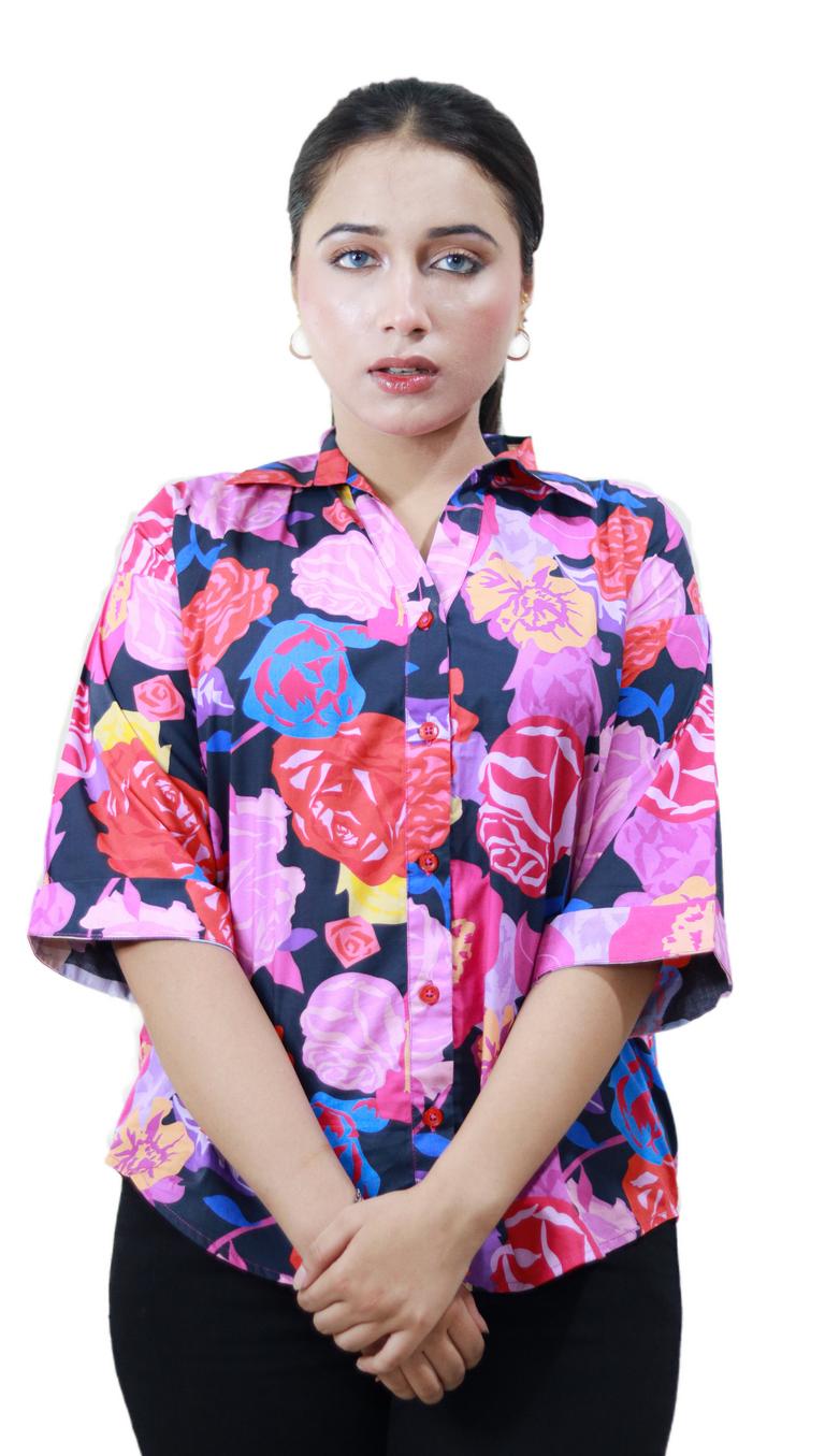 Women top/Shirt/Blouse/Digital Printed Shirt